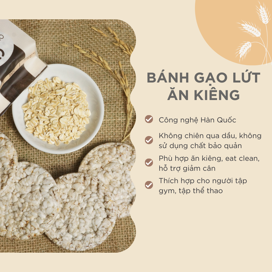 Bánh ăn kiêng, tập GYM gạo lứt GUfoods - có 3 lựa chọn yến mạch, huyết rồng, tím than (165g) 1