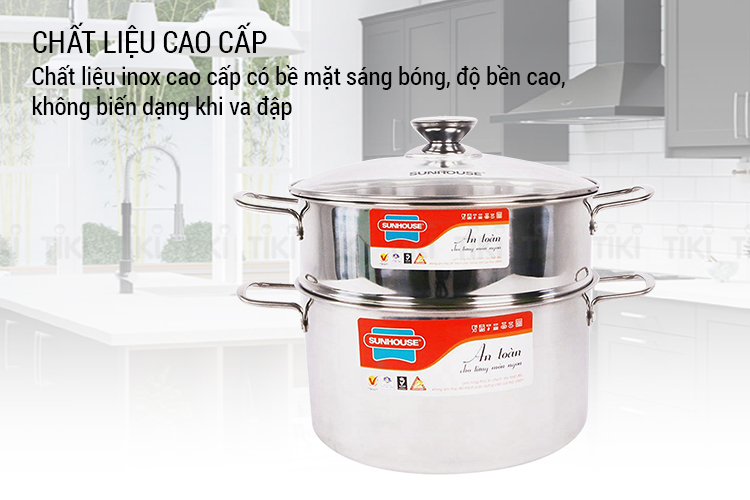Bộ Nồi Xửng Inox Sunhouse SSP24A
