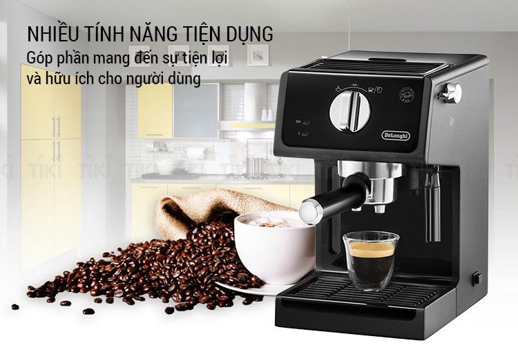 Máy Pha Cà Phê Espresso Delonghi ECP31.21 (1100W) - Đen - Hàng Chính Hãng