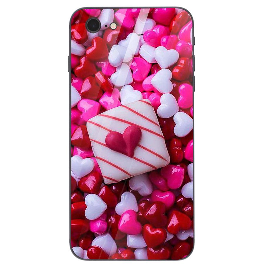 Ốp điện thoại kính cường lực cho máy iPhone 5/5s/se - trái tim tình yêu MS LOVE051