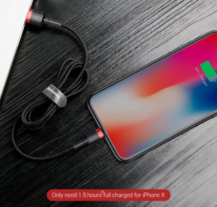 Cáp sạc iPhone XSMax/XR/X/XS/8/7/6/5 Baseus Cafule dài 1m - Hàng chính hãng