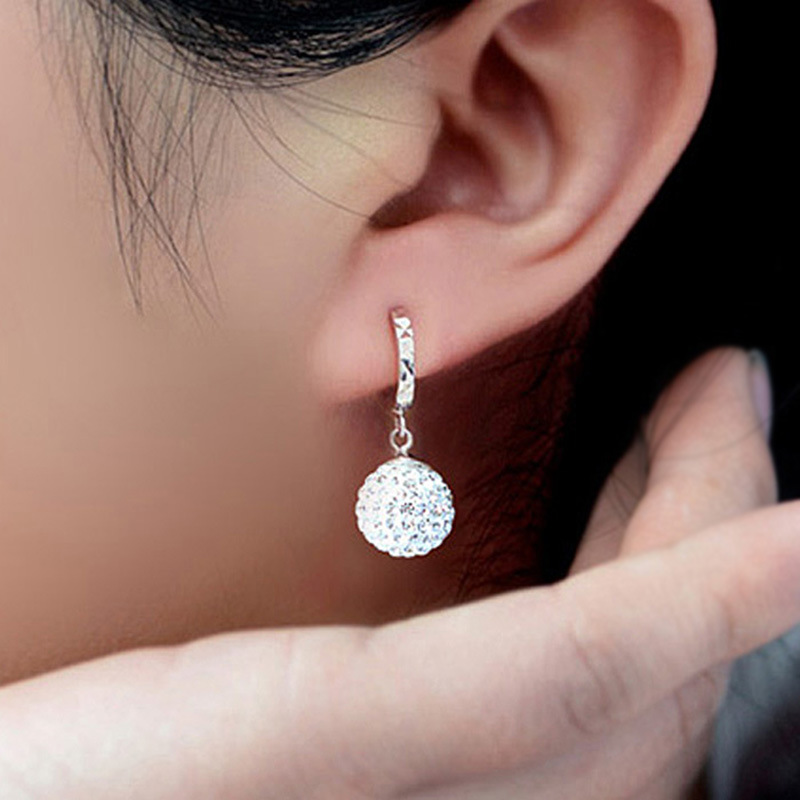 Bông tai nữ tòng teng siêu dễ thương đính đá zircon sang trọng, cườm giả ngọc 