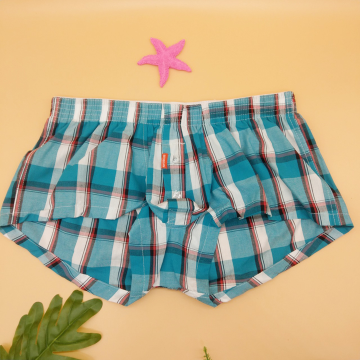 Quần short Nam sọc caro vải kate - A102