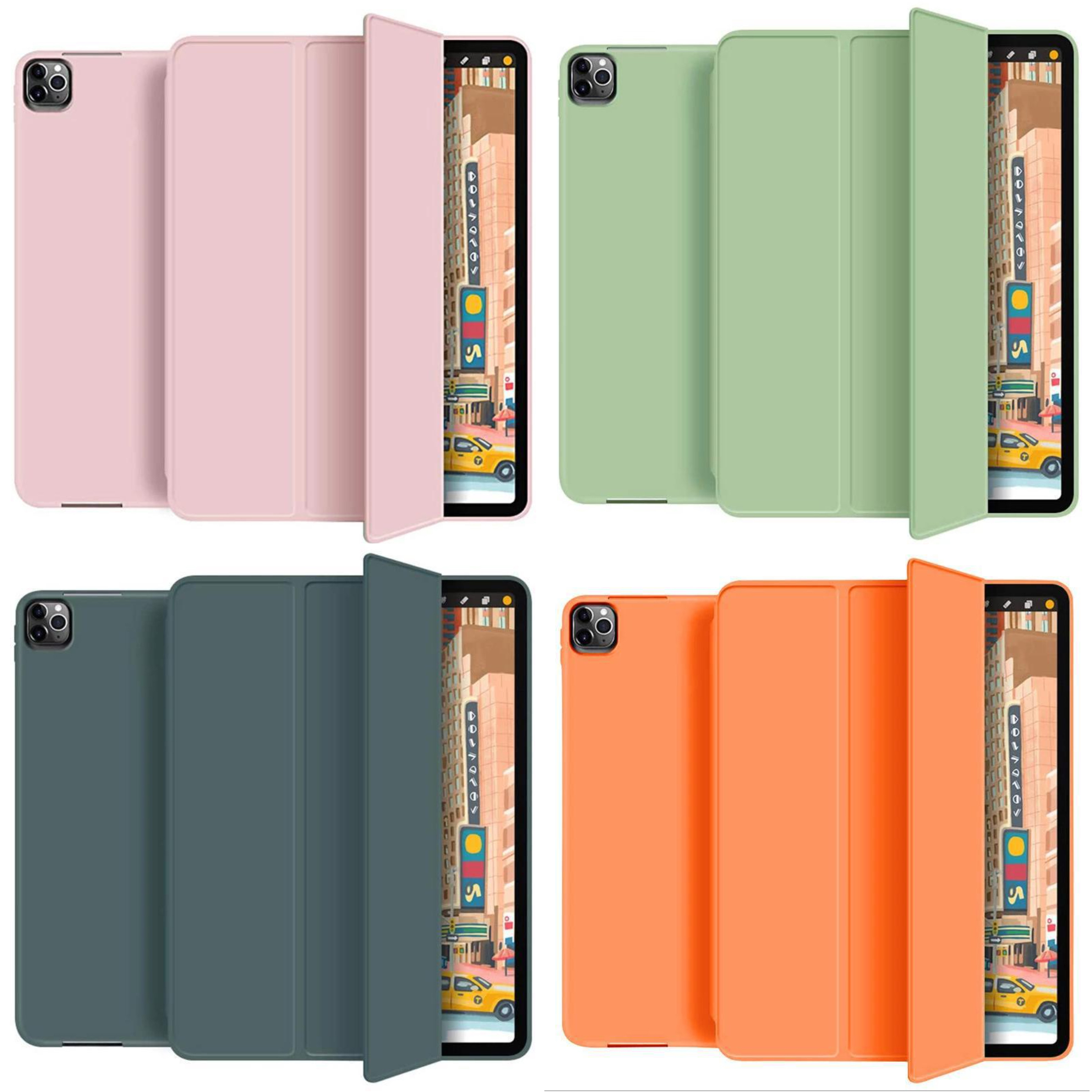 Bao da smart cover silicon ốp ipad silicon có khe cài bút dành cho Ipad 9.7 inch, ipad 10.2, 10.5, 10.9 inch, Ipad pro 11 inch, Ipad 12.9 inch