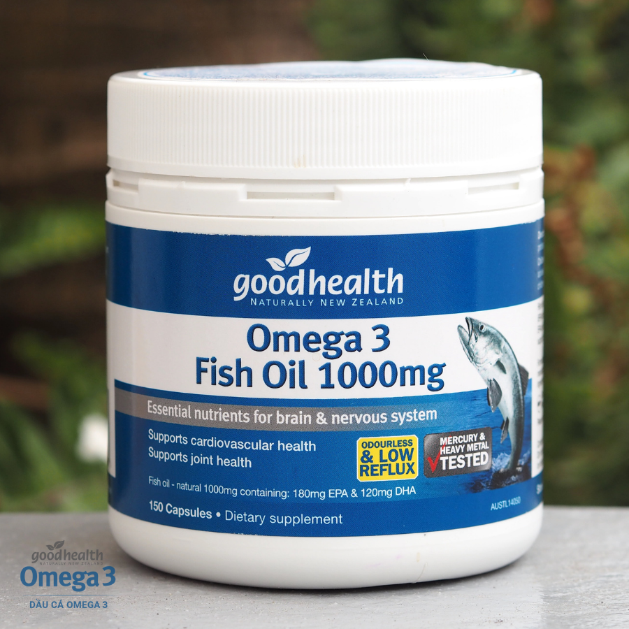 combo 2 hộp dầu cá goodhealth omega 3 fish oil 1000mg 150 viên - bổ não 5