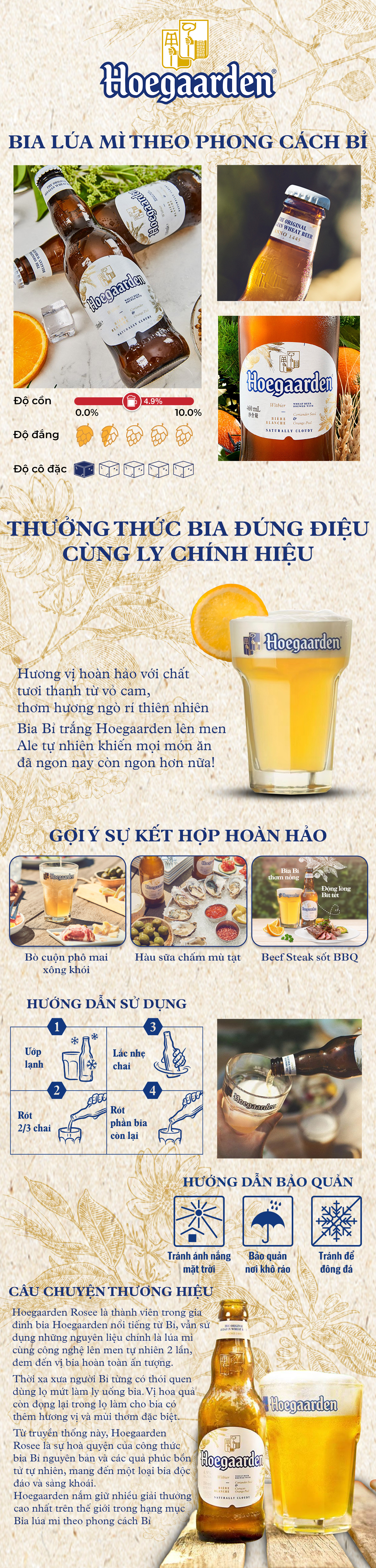 thùng 12 lon bia hoegaarden white bỉ - bia lúa mỳ chính hiệu (500ml lon) 1