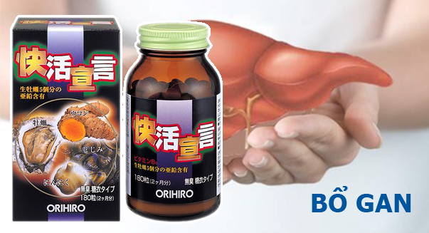 Thực phẩm chức năng tăng cường sinh lý nam giới, thải độc gan: Tinh chất hàu tươi, tỏi, nghệ Orihiro Nhật Bản (180 viên)