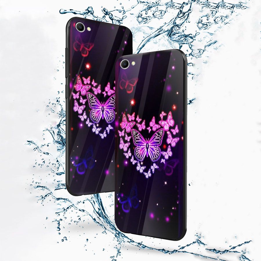Ốp điện thoại kính cường lực cho máy Oppo A39/NEO9S - bướm đẹp MS BUOMD005