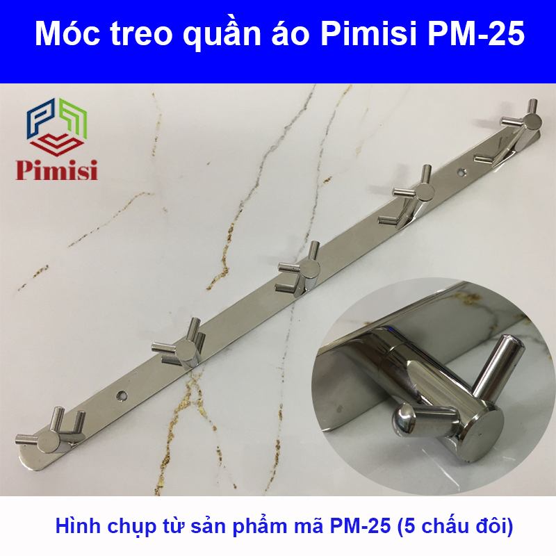 Hình ảnh thực tế móc treo quần áo Pimisi PM-25 (5 chấu đôi)