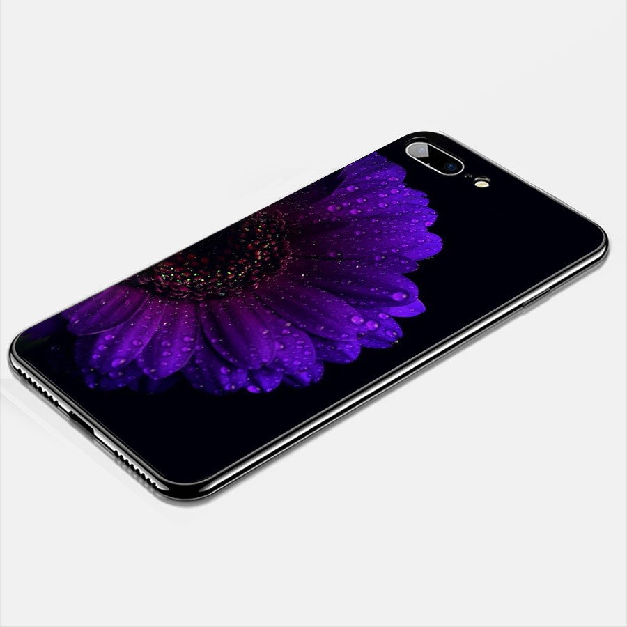 Ốp lưng cứng viền dẻo dành cho điện thoại iPhone 7 Plus / 8 Plus - Bông cúc tím MS ABHHA002