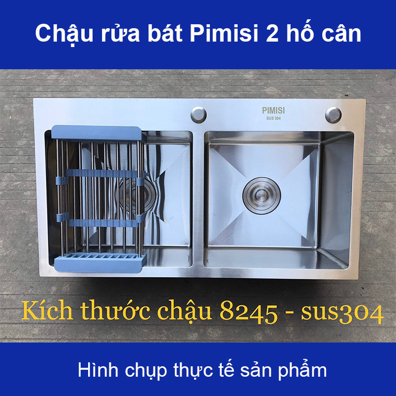 Hình chụp thực tế chậu rửa chén Pimisi kích thước 8245