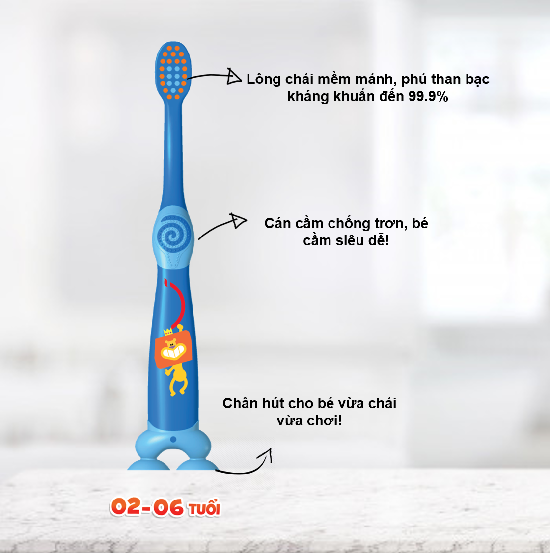 Bàn Chải Đánh Răng P/S Trẻ Em Superkid 2-6 Tuổi (Giao Màu Ngẫu Nhiên)