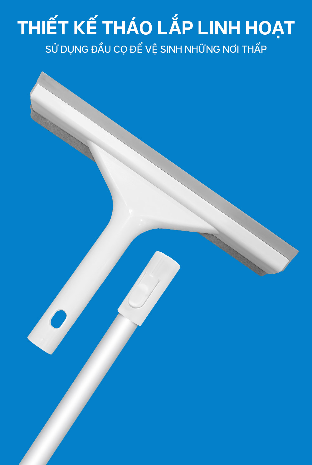 Cây lau kính, gạt chùi kính đa năng 2 đầu trong 1 - Parroti Shiny SN01