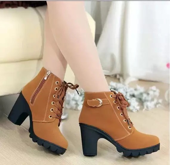 Giày Boot Nữ Da Lộn Khóa Kéo, Khuy Cài Cổ Giày Boot Nữ Da Lộn Khóa Kéo, Khuy Cài Cổ