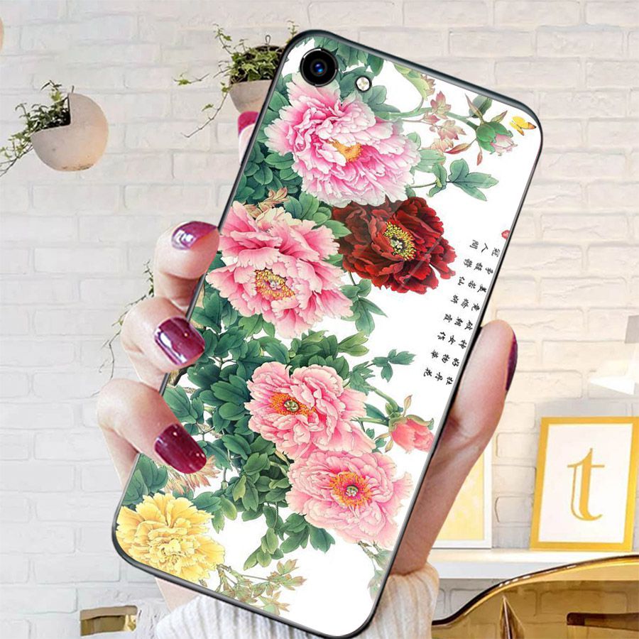 Ốp kính cường lực cho điện thoại Oppo F1S/A59 - mẫu đơn MS MAUDON064