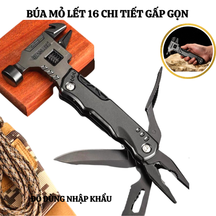 Búa mỏ lết đa năng 16 chi tiết gấp gọn-Đồ dùng thông minh