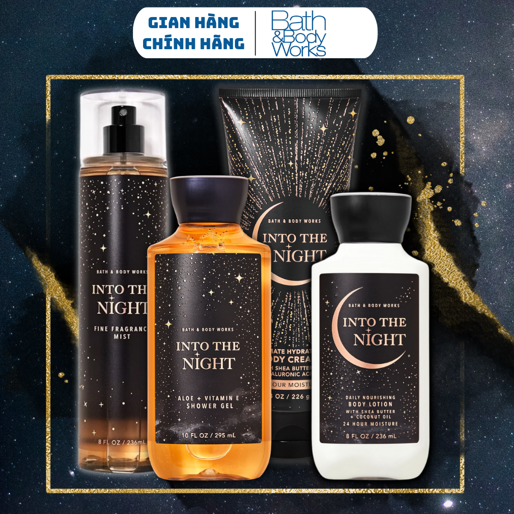 Body Mist Bath And Body Works Nam Nữ Chính Hãng Into The Night, Xịt Thơm Body Toàn Thân Hương Nước Hoa 236ml