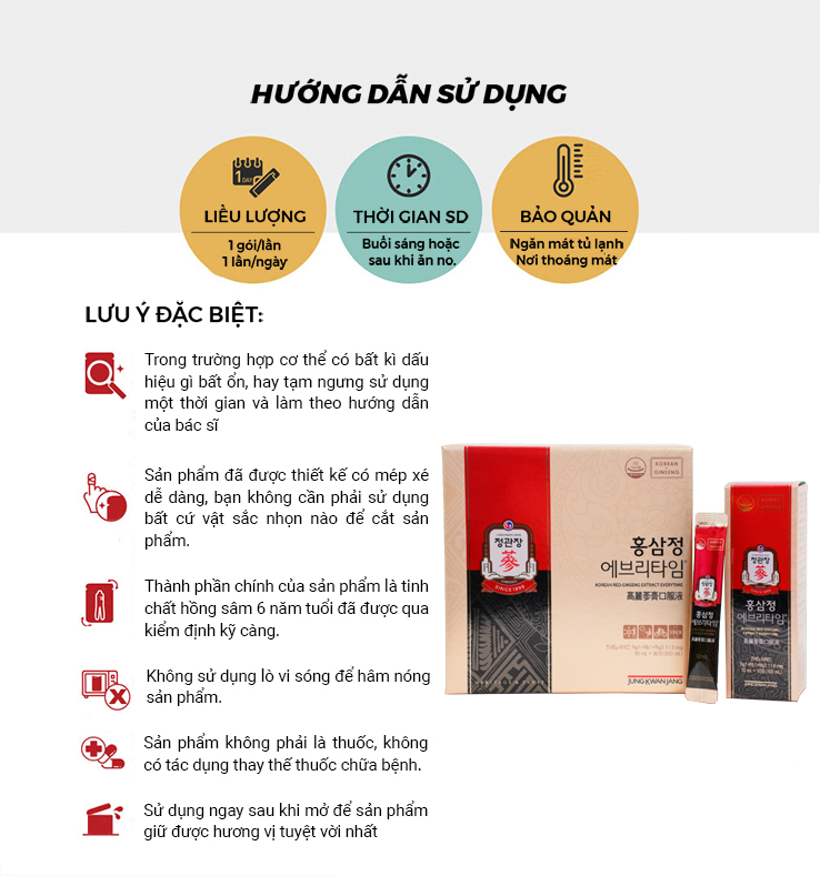 Tinh Chất Hồng Sâm Pha Sẵn KGC Cheong Kwan Jang Everytime Original (10ml x 30 gói)