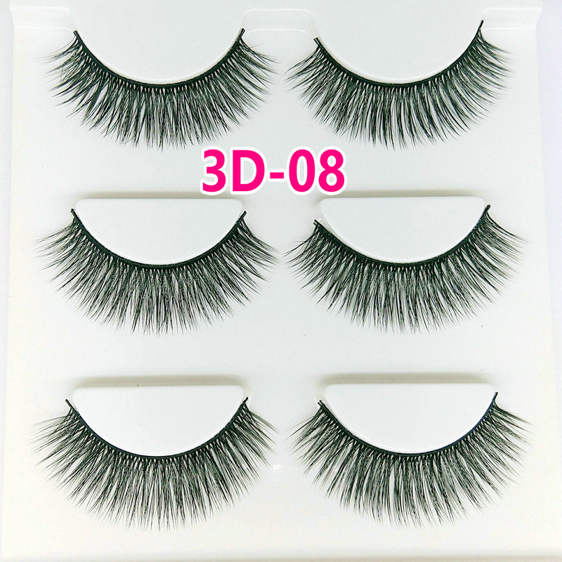 Lông mi giả lông chồn 3 Fashion Eyelashes 3 Faux-Cils 3D 1 bộ 3 cặp
