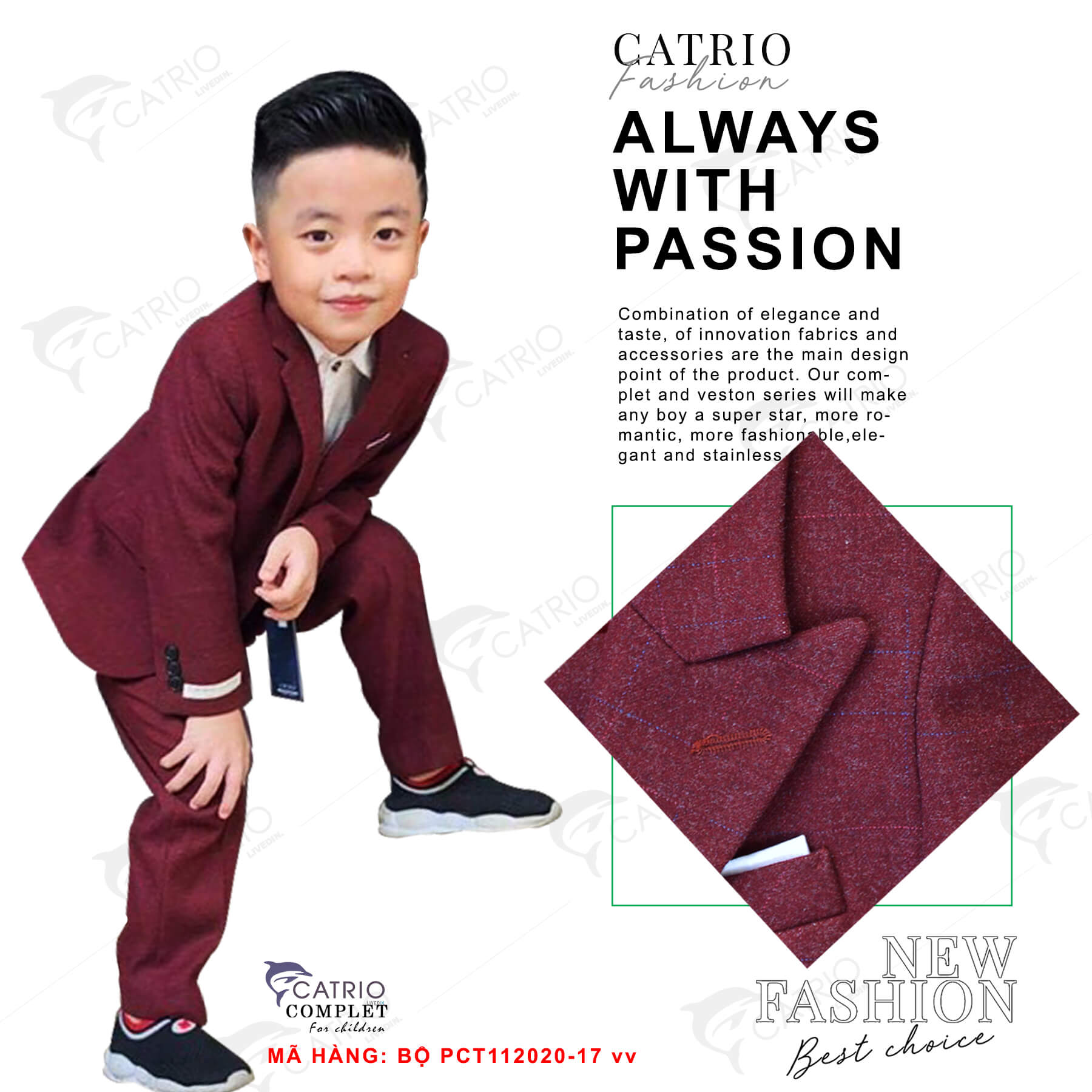 BỘ ĐỒ VEST BÉ TRAI CATRIO PCT112020/17 là bộ suit trẻ em từ 8 tuổi _ 12 tuổi (26KG .. 50KG) gồm 3 chi tiết áo vest+quần dài +áo ghile gilet vải dạ mềm mượt tuyệt đẹp cho bé biểu diễn dự tiệc cưới hỏi lễ tết chụp ảnh gia đình