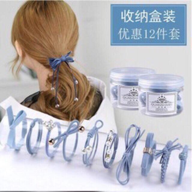 Set 12 Chun Buộc Tóc Hàn Quốc Cao Cấp