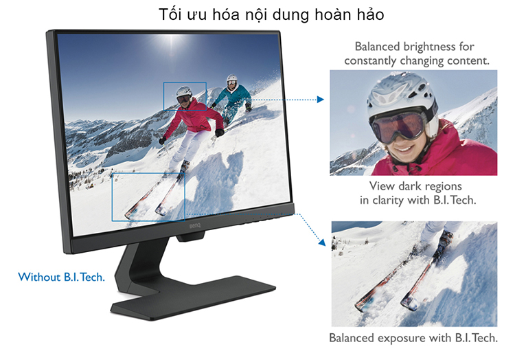 Màn Hinh BenQ GW2480 24 Inch Full HD (1920 x 1080) 5ms 60Hz IPS Speaker  1W x 2 - Hàng Chính Hãng