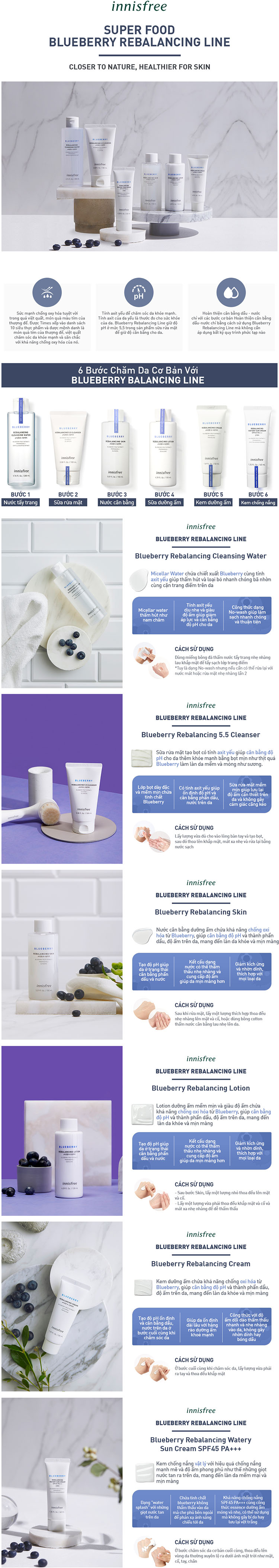 Sữa Dưỡng Ẩm Từ Blueberry Innisfree Blueberry Rebalancing Lotion 130ml - 131171584