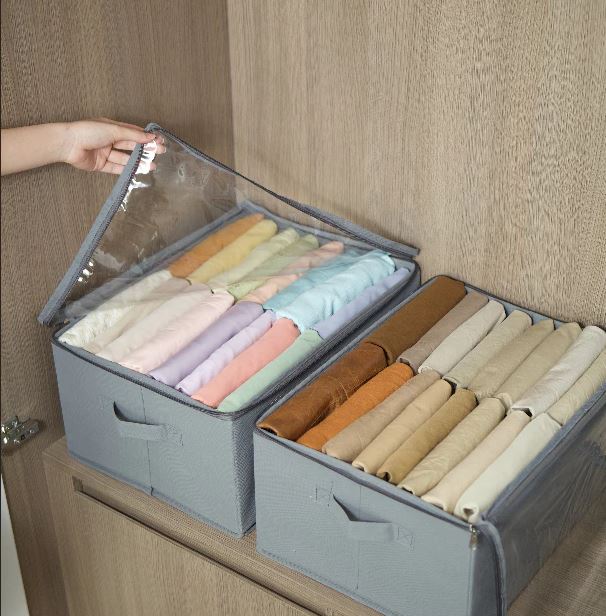 Hộp vải đựng đồ chia ngăn HQ4 - Hộp đựng quần áo chia 9 ngăn, 16 ngăn gấp gọn chính hãng