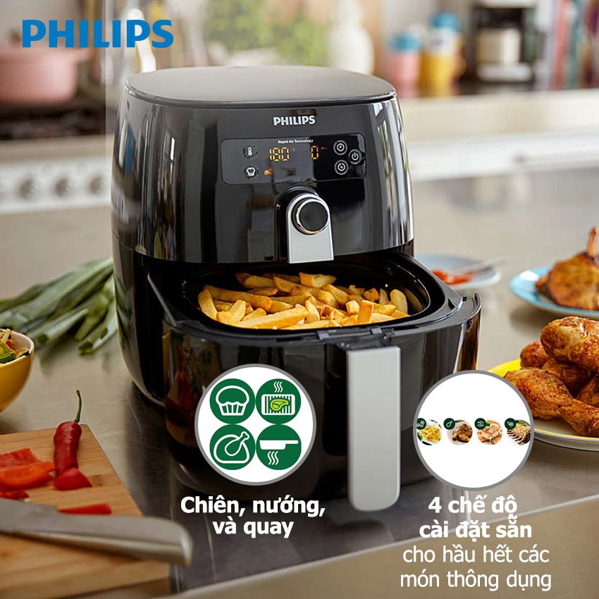 Nồi Chiên Không Khí Philips HD9643 - Đen