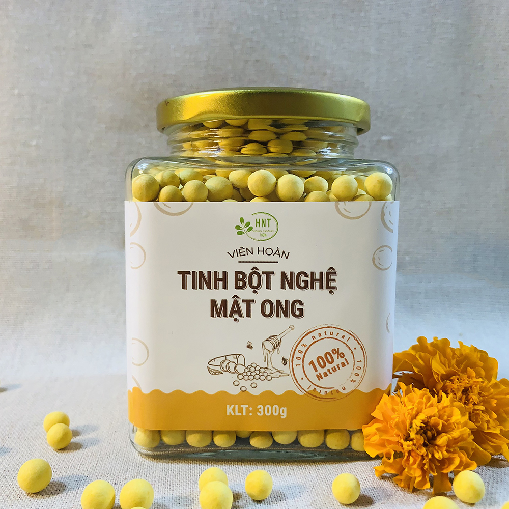 Viên Nghệ Mật Ong Cao Cấp HNT 300g Viên Tinh Bột Nghệ Mật Ong Tự Nhiên 100% Nguyên Liệu Tụ Nhiên Hoàn Toàn An Toàn Cho Sức Khỏe - Sản Phẩm Chính Hãng Uy Tín 1