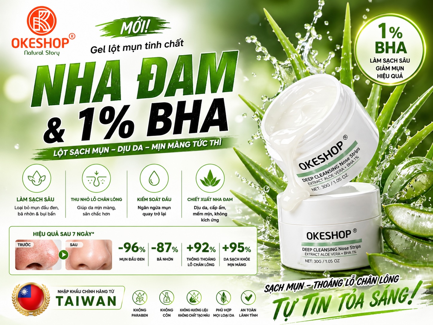 Gel Lột Mụn Than Tre Hoạt Tính OKESHOP 30ml - Giải Pháp Loại Bỏ Mụn Đầu Đen - Mụn Cám - Bạ Nhờn - Làm Sạch Sâu Và Thu Nhỏ Lỗ Chân Lông
