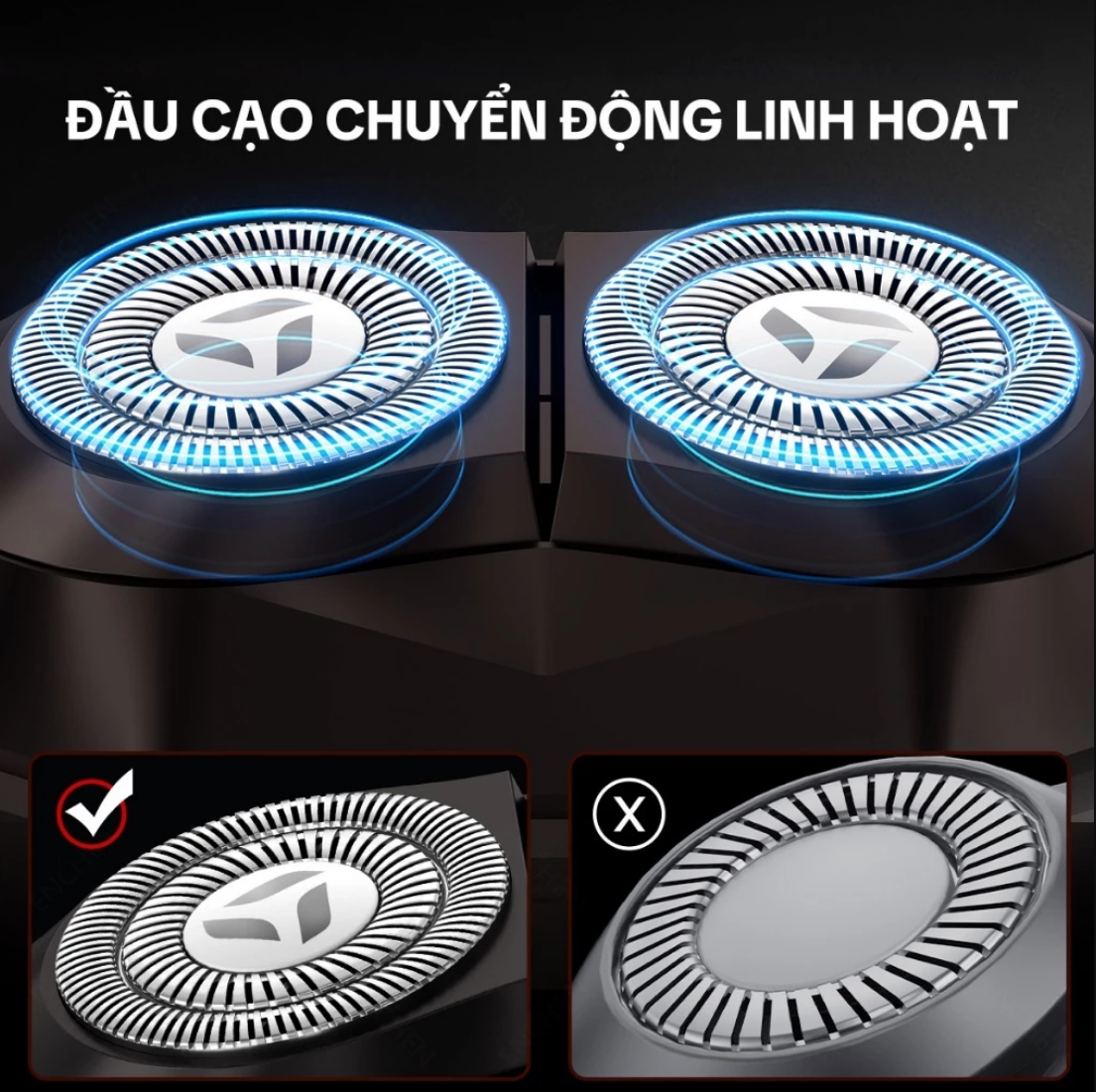 Máy cạo râu Enchen Mini X {New 2025} 15 lưỡi dao tự mài, đầu cạo 3D kháng nước toàn thân pin trâu - Hàng chính hãng