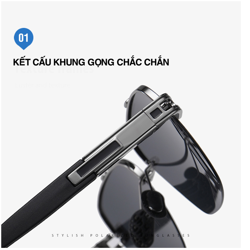 Kính Mát Nam Aoron, Kính Râm Nam Thời Trang, Mắt Kính Phân Cực Cao Cấp Chống Tia UV, Chống Chói Đi Xe Cực Tốt - AK061 - Aoron
