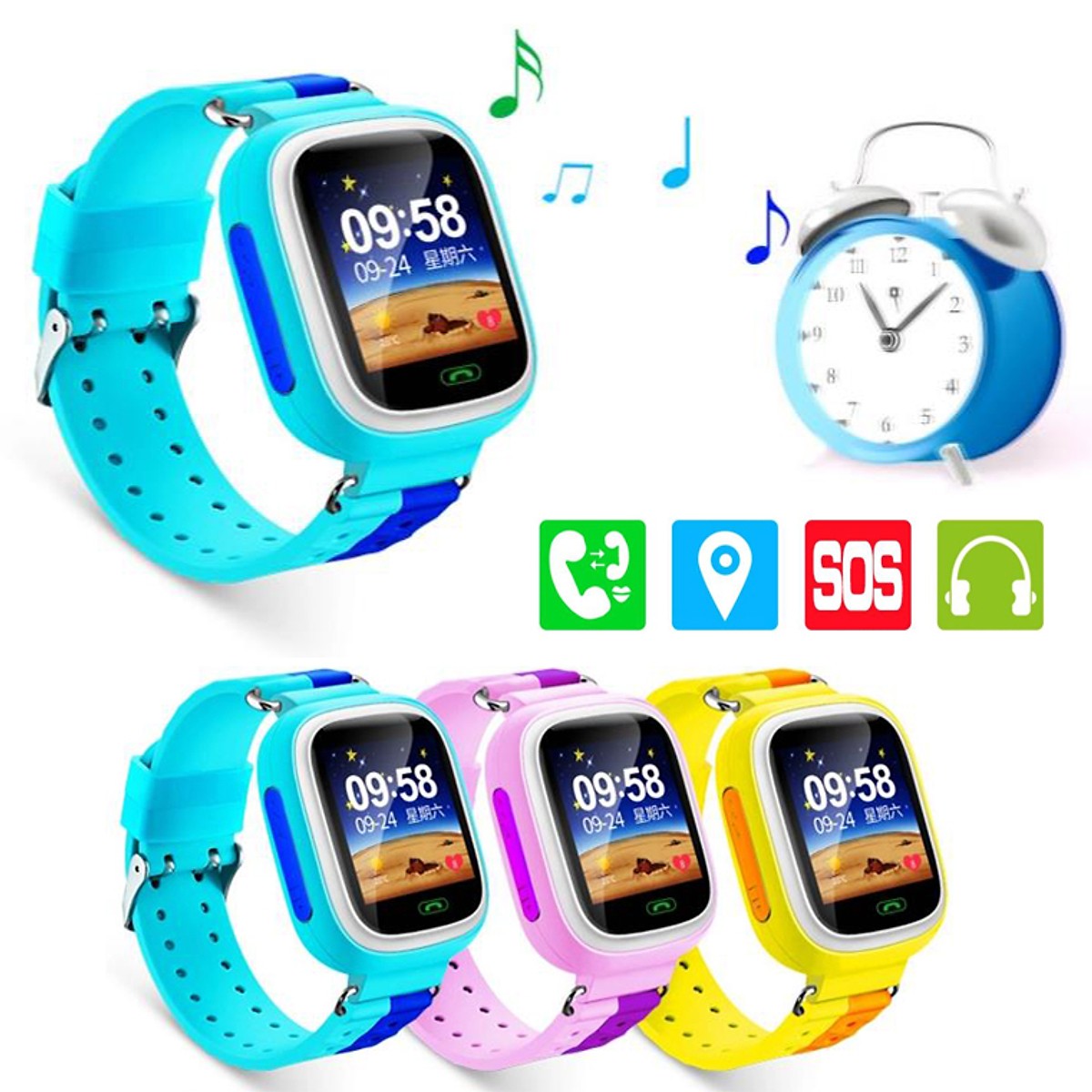 Q80 Smart Watches Phone Call Network Positioning Alarm Clock For Android iOS