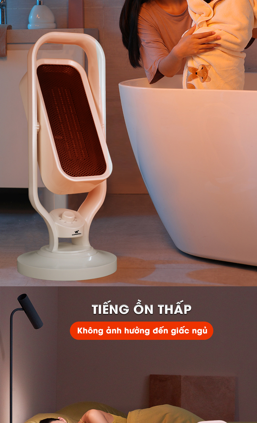 Mua Máy sưởi gốm Ceramic cao cấp, đèn sưởi cho bé CameWell H1 công suất 2500W, quạt sưởi không đốt oxy, không khô da - Hàng chính hãng tại Camewell Official Store Mua Máy Sưởi Gốm Ceramic Cao Cấp, Đèn Sưởi Cho Bé Camewell H1 Công Suất 2500W, Quạt Sưởi Không Đốt Oxy, Không Khô Da - Hàng Chính Hãng Tại Camewell Official Store