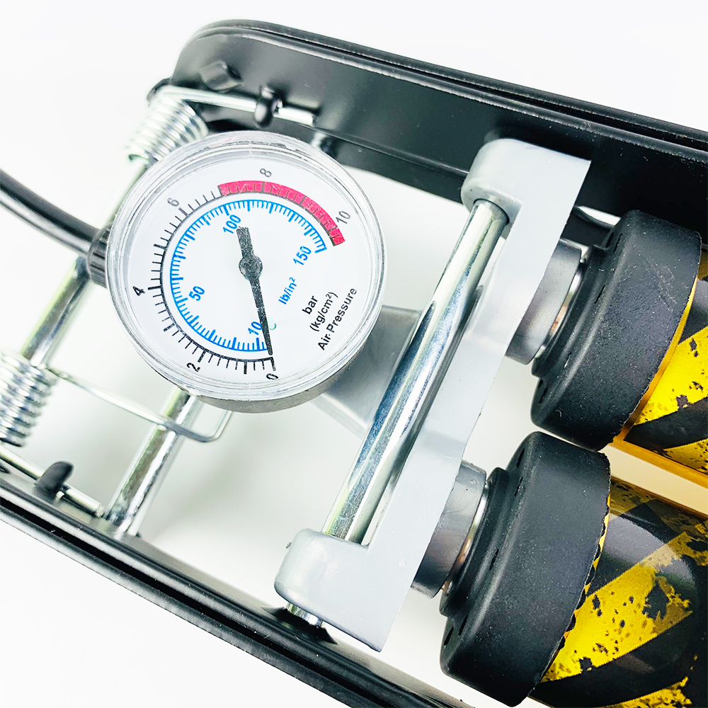 Bơm xe máy - Bơm xe đạp chân - Bơm đạp chân 2 ống đa năng - Bơm hơi đạp chân mini Xe Đạp, Xe Máy, Xe Ô tô, Xe Hơi Đa Năng Dễ Dàng Xếp Gọn thân hợp kim siêu bền, hỗ trợ cả van Mỹ và van Pháp Thương hiệu KIOTOOL