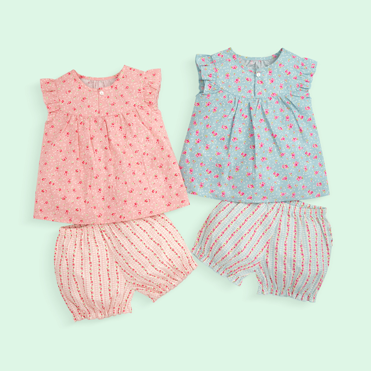 Bộ Quần Áo Cộc Tay Bé Gái Chữ A VT LULLABY NHT15-19