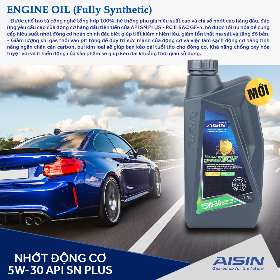 Nhớt Động Cơ AISIN ESSN1041P 10W-40 SN Plus Econtech+ Semi Synthetic 1L