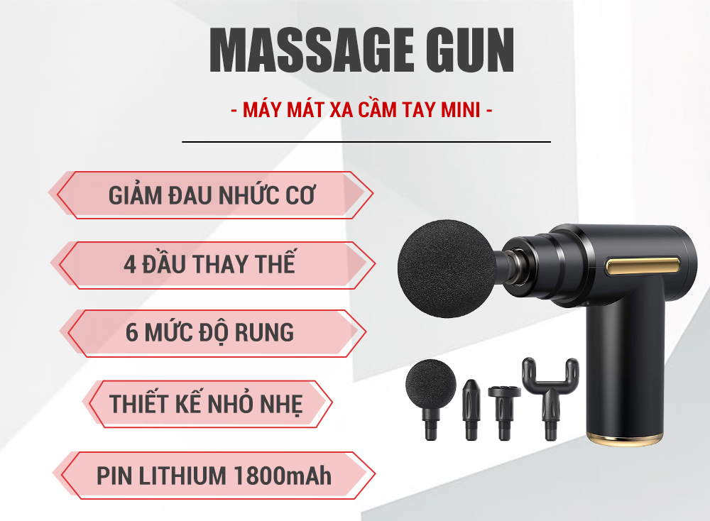 máy mát xa cầm tay mini massage gun goodfit gf212mg 1