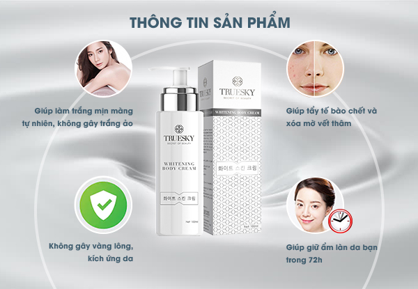 công dụng kem ủ trắng truesky