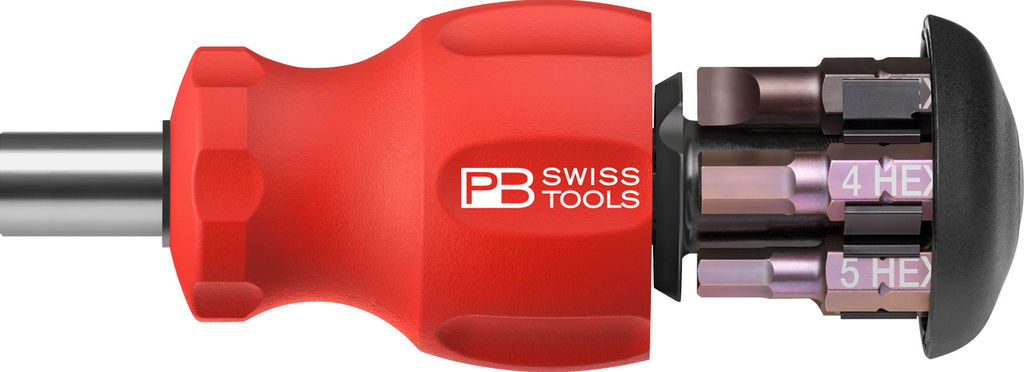 tua vít lùn pb swiss tools 8453.v01 cn gồm 6 mũi bits gắn sẵn trong tay cầm sản xuất tại thụy sỹ 2