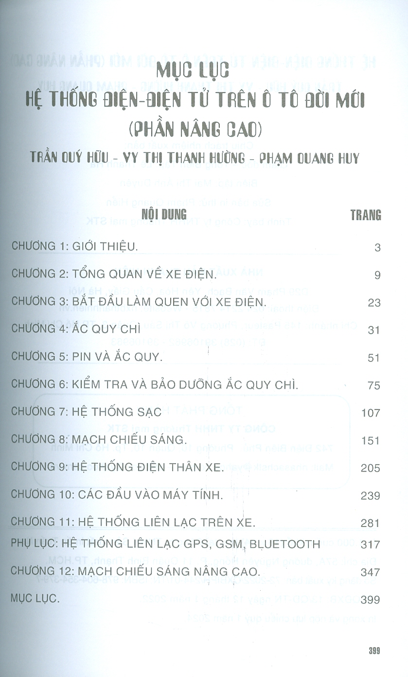 Hệ Thống Điện - Điện Tử Trên Ô Tô Đời Mới (Phần Nâng Cao) - Trần Qúy Hữu, Vy Thị Thanh Hường, Phạm Quang Huy