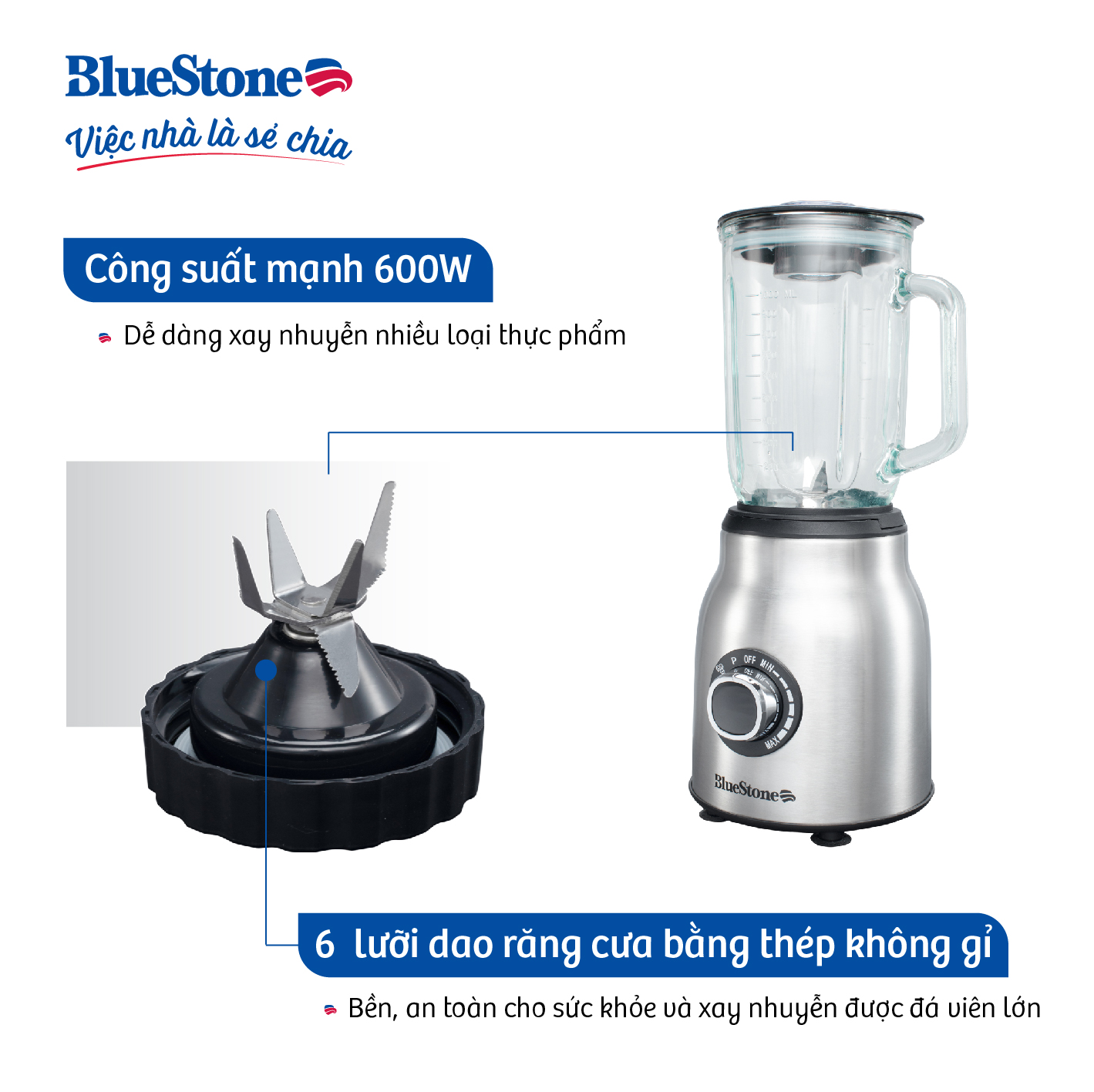 Máy xay sinh tố BlueStone BLB-5336 - Hàng Chính Hãng