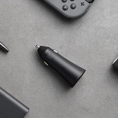 Tẩu sạc nhanh 2 cổng cho điện thoại trên Ô tô/Xe hơi XIAOMI Mi 37W Dual-Port Car Charger Black GDS4147GL - Hàng Chính Hãng