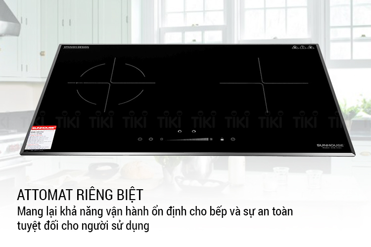 Bếp Đôi Âm Từ - Hồng Ngoại Sunhouse SHB EI02 - Hàng Chính Hãng