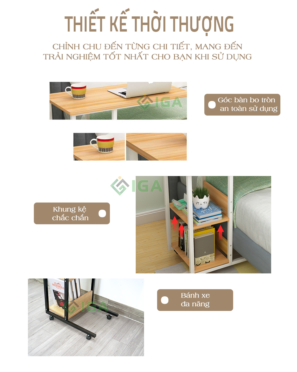 Bàn Làm Việc Đa Năng Di Động Thông Minh Thương Hiệu IGA - GM22
