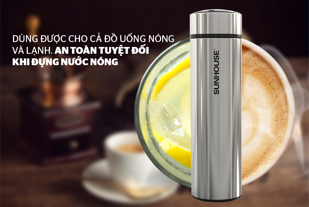 Bình giữ nhiệt inox 304 Sunhouse 450ml KS-TU450I