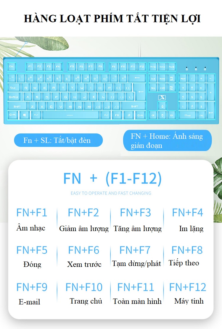 Bàn Phím Chơi Game Cao Cấp Có Dây X616 - Có Đèn Led - Hàng Nhập Khẩu 7