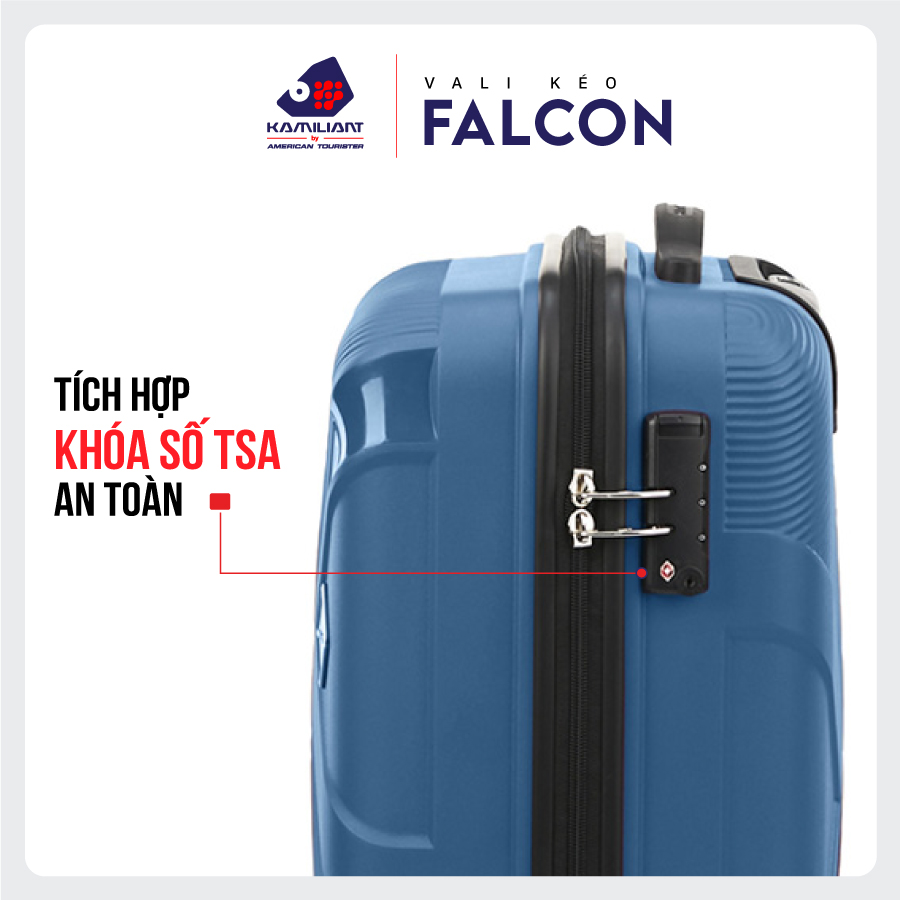 [ TIKI TRỢ GIÁ ] Vali kéo Falcon KAMILIANT BY AMERICAN TOURISTER MỸ : Thương hiệu Chính Hãng , bảo hành quốc tế trên 118 quốc gia