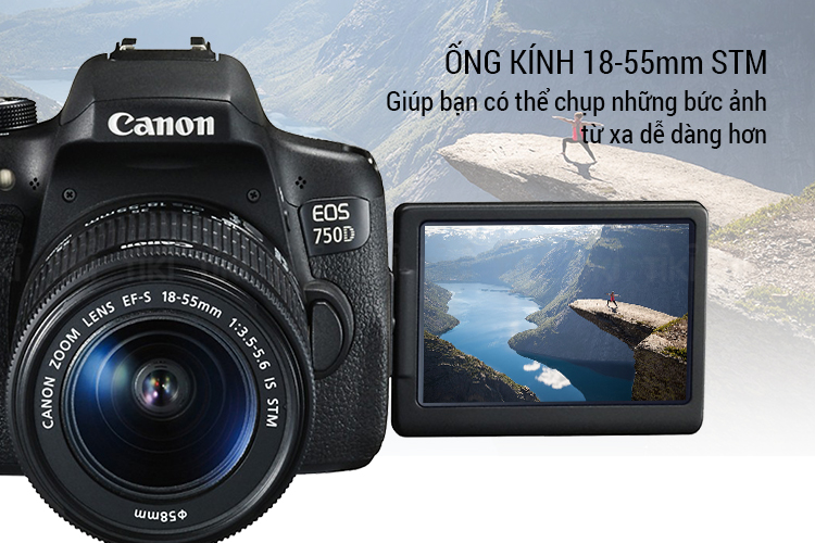 Combo Máy ảnh Canon 750D kit 18-55mm STM - Hàng Chính Hãng + Thẻ 16GB + Túi